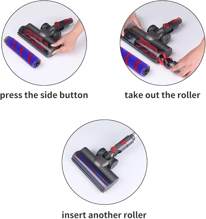 Brush Compatible with Dyson V7 V8 V10 V11 V15 Vacuum Cleaner, Soft Scooter Attachment and Turbo Brush, Floor Brush and LED Lights for Hard Floors - Image 6