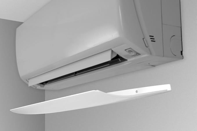 SPLIT, Split air conditioner deflector & Air conditioning, 69x24 cm, Glossy white plastic with anti-condensation panel. Made in Italy - Image 3