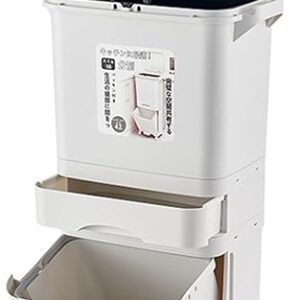 Kitchen Trash Can with Lid Large 3 in 1 with Wheels and Drawer Foot Pedal Garbage Can Trash and Recycle Bin Combo,Single Barrel, Grey