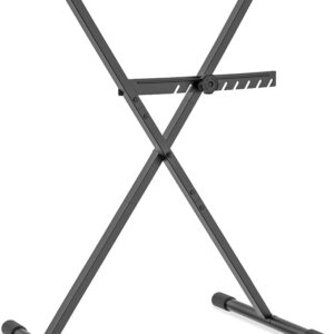 GLEAM Keyboard Stand - Digital Piano Stand, Single X Style, Black (Capacity: 100 lb)