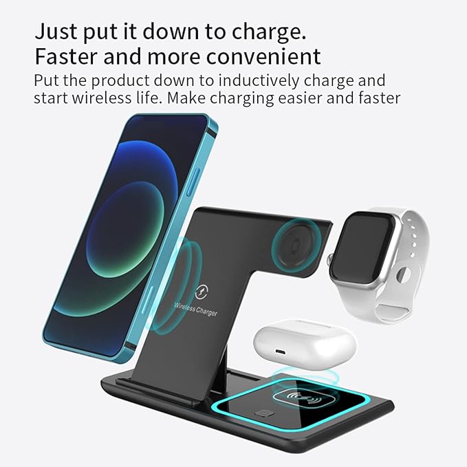 Wireless Charger , Wireless Charging Pad Folding Smart Night Light for Daily Use - Image 3