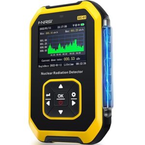 Geiger Counter Nuclear Radiation Detector - FNIRSI Radiation Dosimeter with LCD Display, Portable Handheld Beta Gamma X-ray Rechargeable Radiation Monitor Meter, 5 Dosage Units Switched