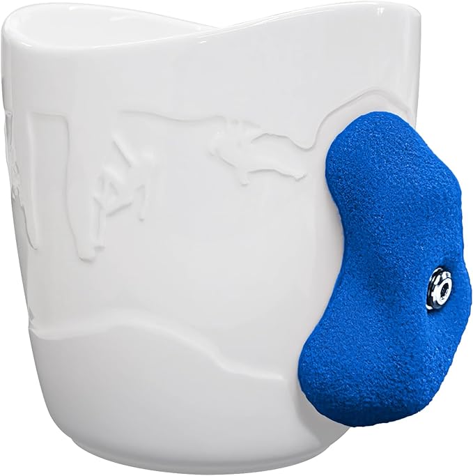 TWO STONES Rock Climbing Coffee Mug for Rock Climber as Rock Climbing Gift for Climbers (White + Blue) - Image 2