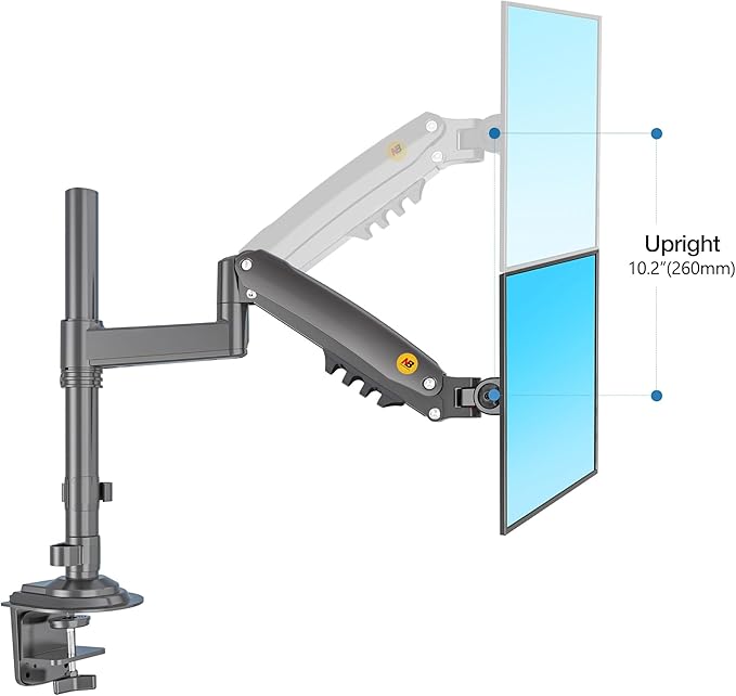 NB North Bayou Monitor Desk Mount Long Arm for Monitors Within 4.4 to 19.8lbs Ultra Wide Full Motion Swivel Height Adjustable Monitor Stand H100 - Image 5