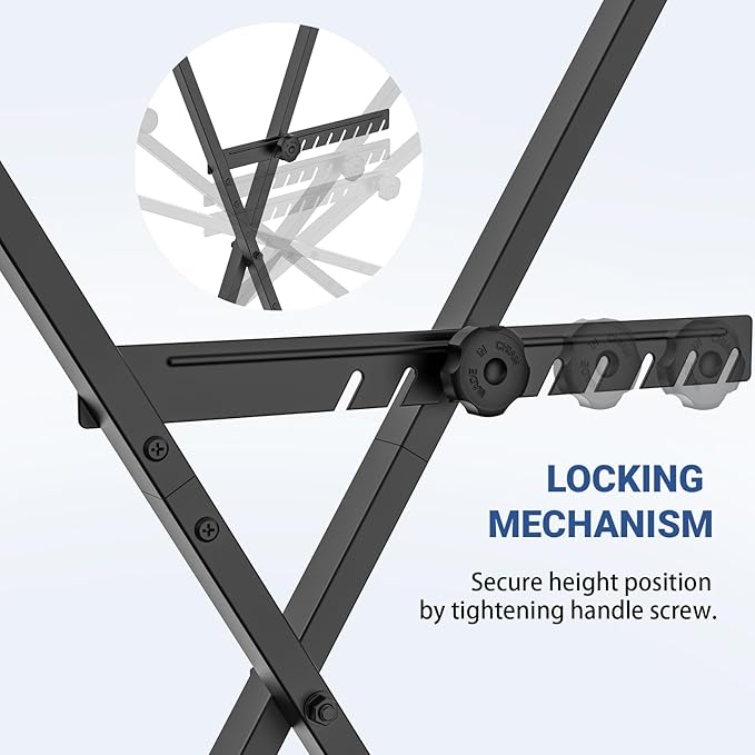 GLEAM Keyboard Stand - Digital Piano Stand, Single X Style, Black (Capacity: 100 lb) - Image 3