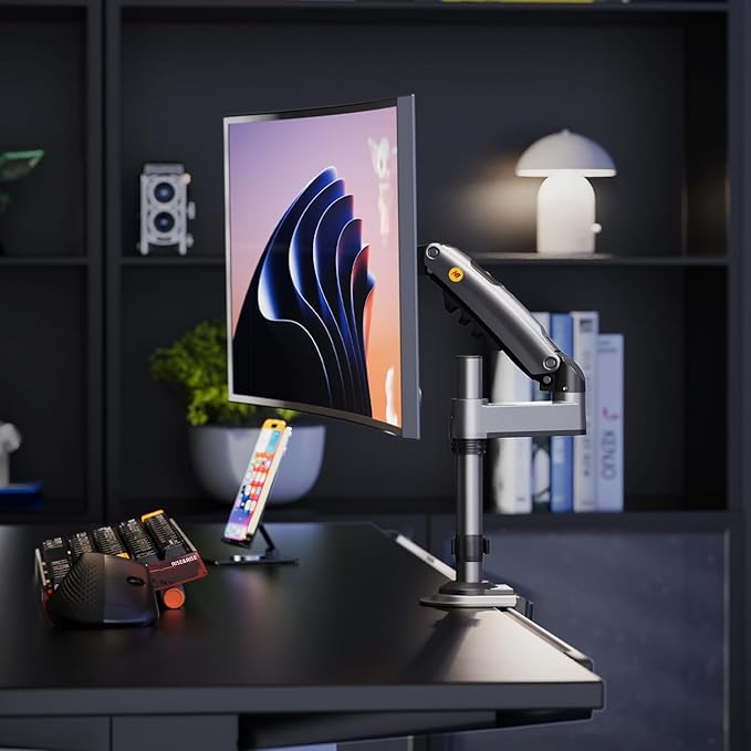 NB North Bayou Monitor Desk Mount Long Arm for Monitors Within 4.4 to 19.8lbs Ultra Wide Full Motion Swivel Height Adjustable Monitor Stand H100 - Image 9