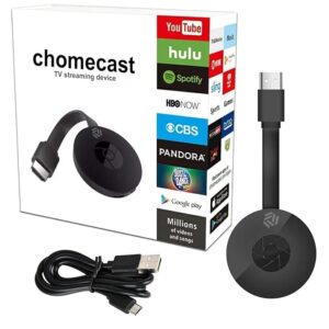 Google Chromecast TV Streaming Device, V/LED/LCD/Projector, Compatible with Netflix, YouTube, Hulu,4K WiFi Mobile to TV Connector External Antenna for Stable Signal & Easy Plug-and-Play