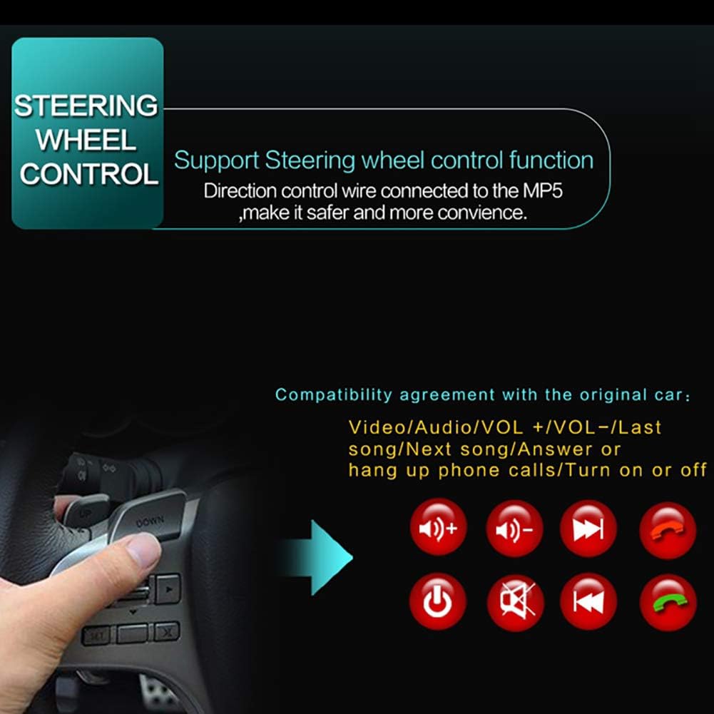 Car Stereo and Car Accessories 9601 7 Inch Bluetooth Car FM Radio Audio Video MP5 Player with Rearview Camera - with 8-LED Rear Camera - Image 3