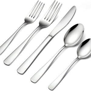 BEWOS Silverware Set - Stainless Steel Silverware Sets for 4 Include Spoon, Forks, Knives, Mirror Polished Flatware Set for Home, Kitchen, Restaurant, Dishwasher Safe