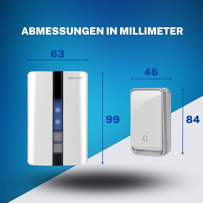 Battery- doorbell with three receivers, Bell4U, plug & play set up in 5 minutes, 51 melodies, waterproof, save costs on batteries - Image 4