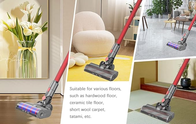 Brush Compatible with Dyson V7 V8 V10 V11 V15 Vacuum Cleaner, Soft Scooter Attachment and Turbo Brush, Floor Brush and LED Lights for Hard Floors - Image 3