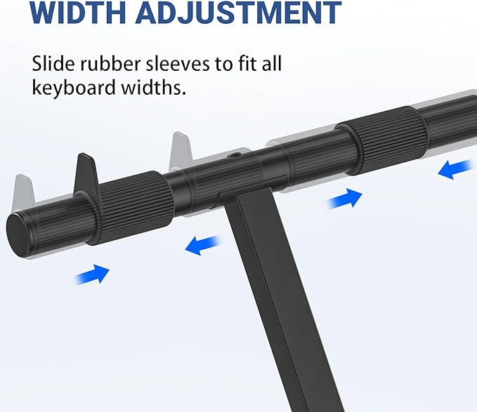 GLEAM Keyboard Stand - Digital Piano Stand, Single X Style, Black (Capacity: 100 lb) - Image 4