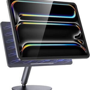 BENKS Magnetic iPad Stand for iPad Pro 13'' M4 (2024), Adjustable 360° Rotating Base, Foldable Aluminum Holder for Desk, Office & Home Use