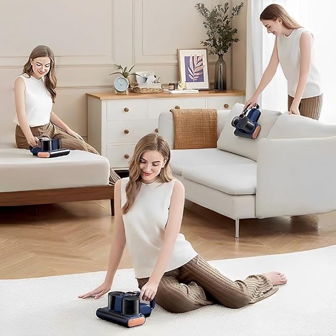 Mite Vacuum Cleaner for Mattresses, Mattress Cleaner with UV-C, Double Cup Design, Washable HEPA Filter, Lightweight, with Cable - Image 6