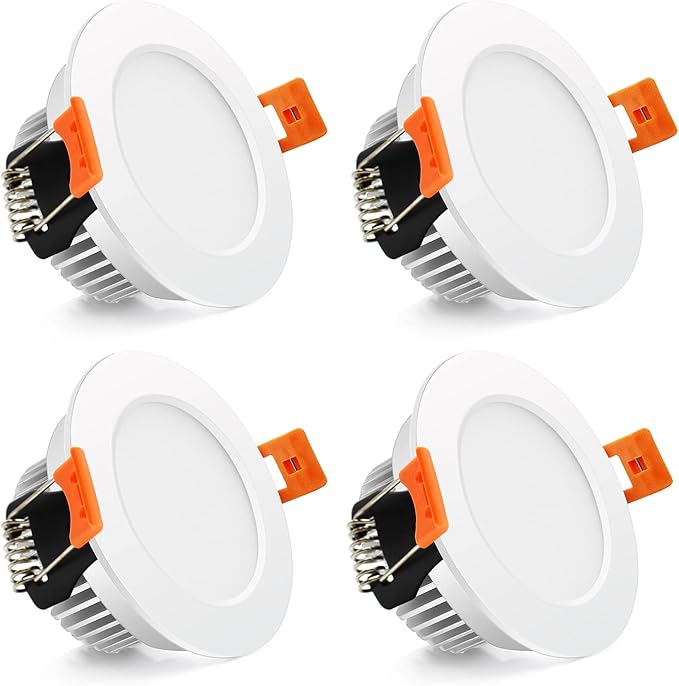 2 Inch LED Recessed Lighting, 3W Dimmable Downlight, 5000K Daylight White Retrofit Light Fixtures, Modern Round LED Ceiling Light with LED Driver, 35W Halogen Equivalent (4 Pack)
