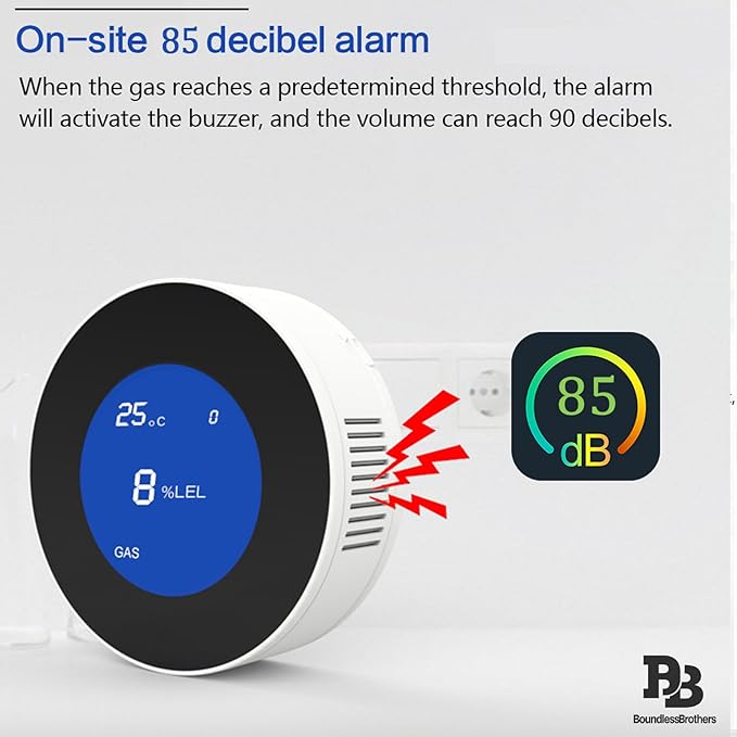 Natural Gas Detector WiFi,Propane Natural Gas Leak Detector for Home Kitchen, Combustible & Explosive Gas Alarm for LPG,Sensor with 85dB Alarm, LCD Display, App Notifications, EN 50194 Certified - Image 7