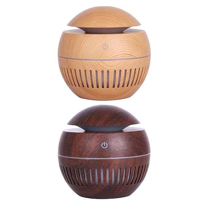 ATORSE® Air Humidifier Aroma Diffuser Night Light Purifier for Car Light Wood Grain - Image 3