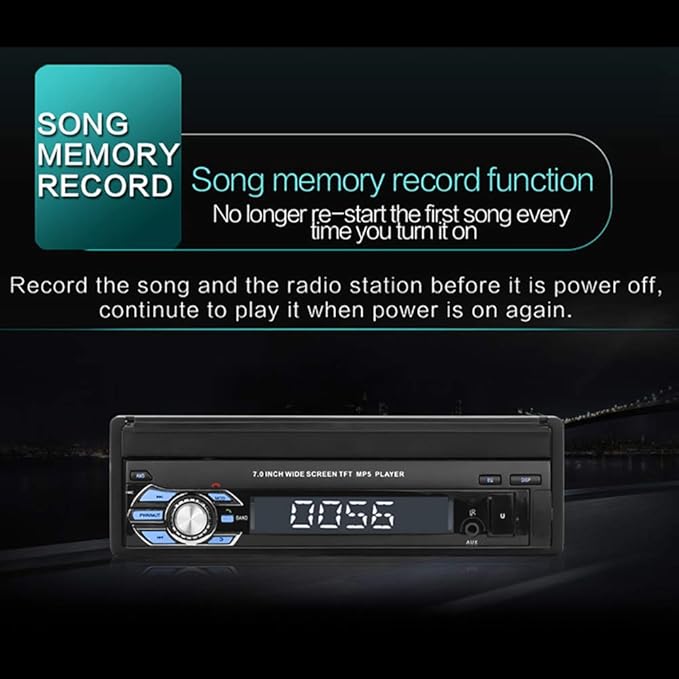 Car Stereo and Car Accessories 9601 7 Inch Bluetooth Car FM Radio Audio Video MP5 Player with Rearview Camera - with 8-LED Rear Camera - Image 7