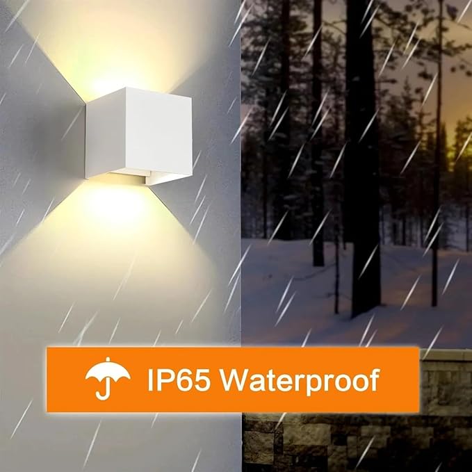 2 Piece Outdoor LED Wall Light, Adjustable Angle Outdoor Wall Light, White, Neutral Light 4000K, for Bedroom, Hallway, Garden - Image 4