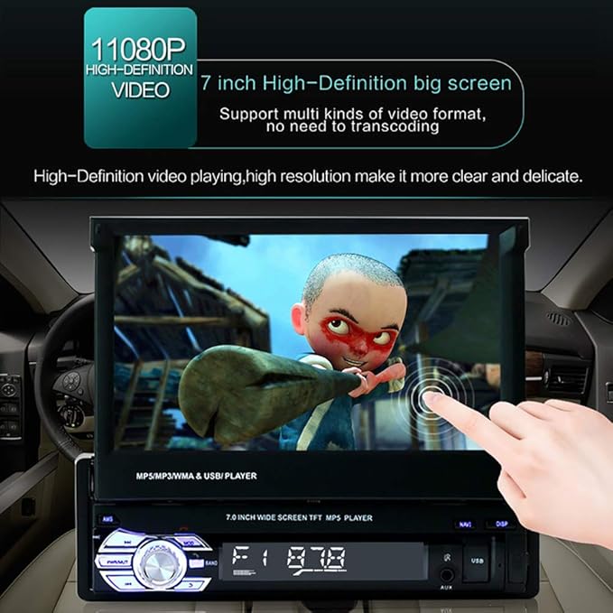 Car Stereo and Car Accessories 9601 7 Inch Bluetooth Car FM Radio Audio Video MP5 Player with Rearview Camera - with 8-LED Rear Camera - Image 5