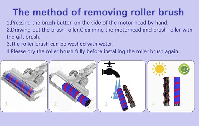 Brush Compatible with Dyson V7 V8 V10 V11 V15 Vacuum Cleaner, Soft Scooter Attachment and Turbo Brush, Floor Brush and LED Lights for Hard Floors - Image 4