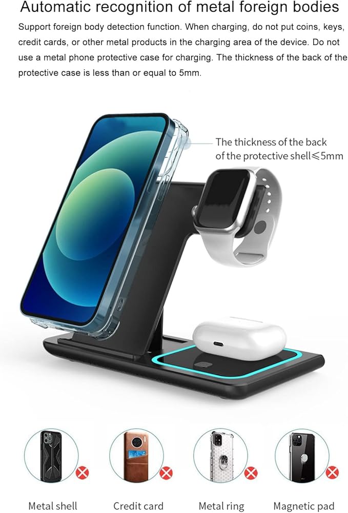 Wireless Charger , Wireless Charging Pad Folding Smart Night Light for Daily Use - Image 4