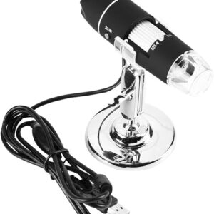 USB Digital Microscope, 1000X Zoom, 8 LEDs, with Stand for Industrial Testing, Laboratory Research