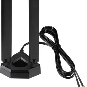Eightwood WiFi 6E Tri-Band Antenna 6GHz 5GHz 2.4GHz Gaming WiFi Antenna Magnetic Base with 6.5ft Extension Cable for PC Desktop Computer PCIe WiFi 6E Card, Router