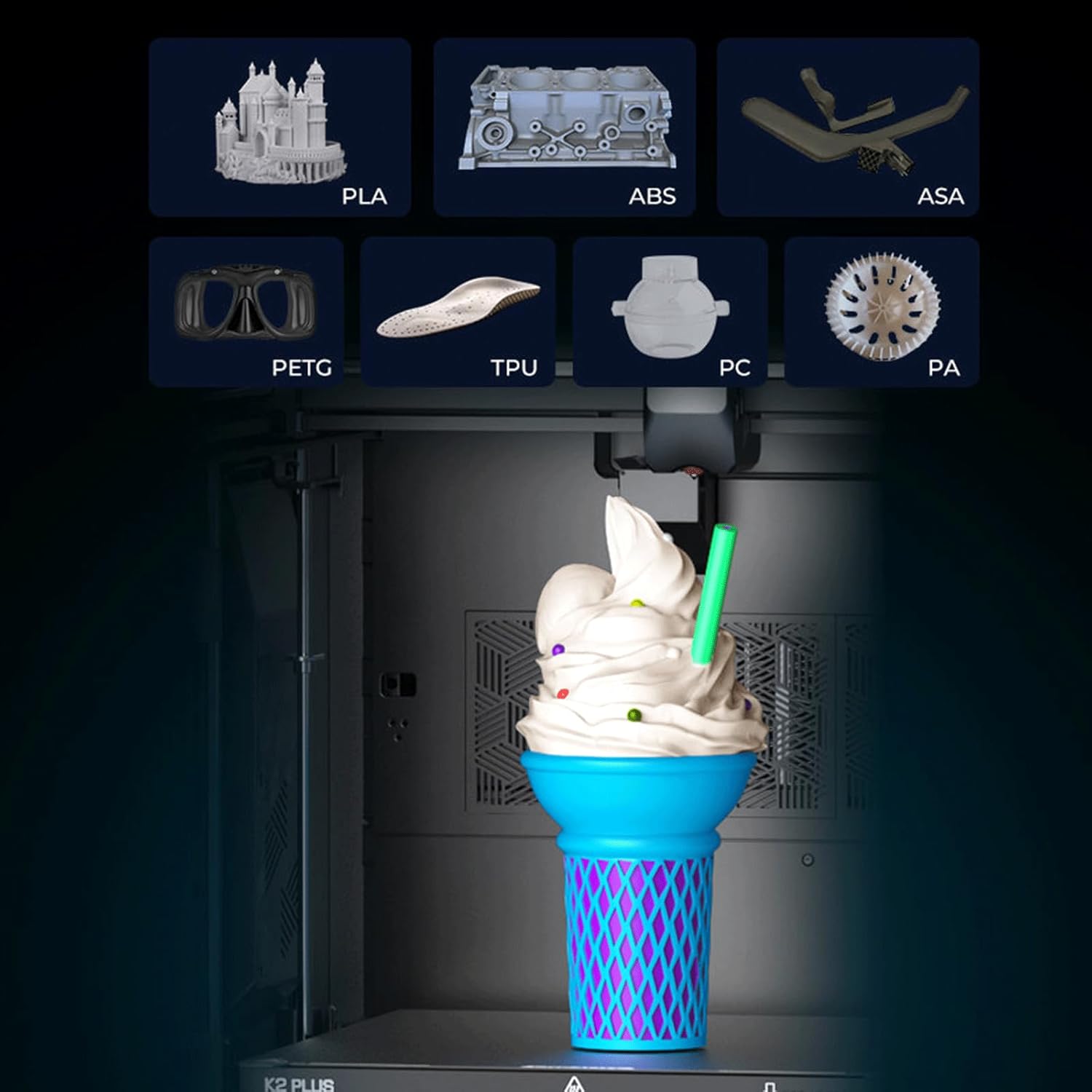 Creality K2 Plus Build Plate, 370 x 370mm 3D Printer Platform with Textured PEI Surface Removable Spring Steel Magnetic Base for Creality K2 Plus 3D Printers - Image 5