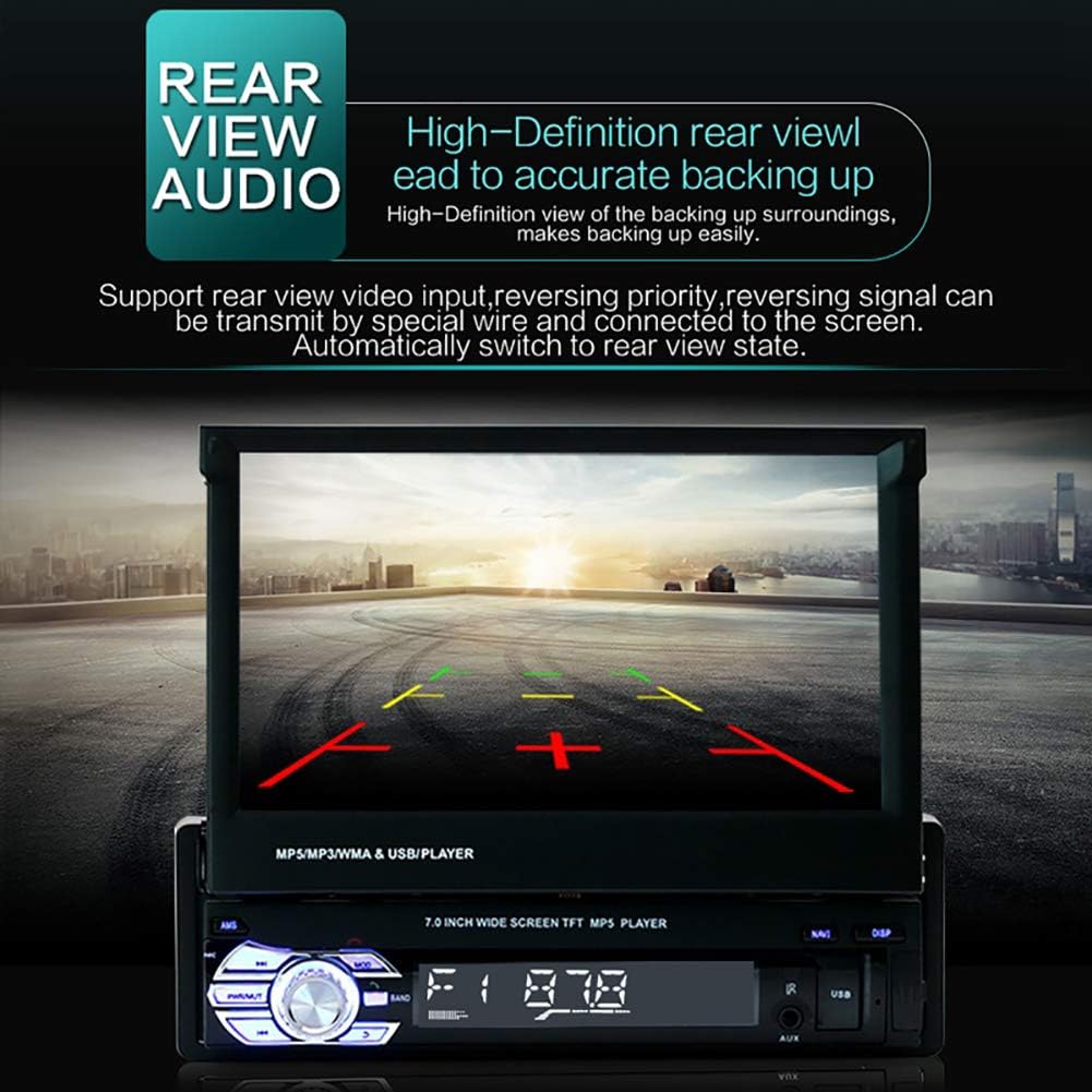 Car Stereo and Car Accessories 9601 7 Inch Bluetooth Car FM Radio Audio Video MP5 Player with Rearview Camera - with 8-LED Rear Camera - Image 4