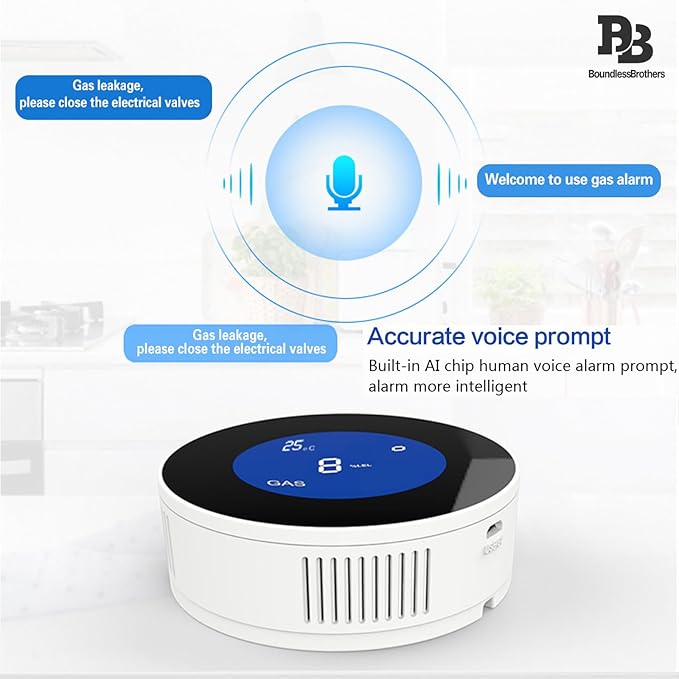Natural Gas Detector WiFi,Propane Natural Gas Leak Detector for Home Kitchen, Combustible & Explosive Gas Alarm for LPG,Sensor with 85dB Alarm, LCD Display, App Notifications, EN 50194 Certified - Image 6