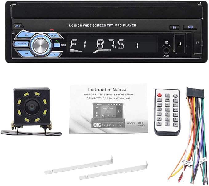 Car Stereo and Car Accessories 9601 7 Inch Bluetooth Car FM Radio Audio Video MP5 Player with Rearview Camera - with 8-LED Rear Camera - Image 2