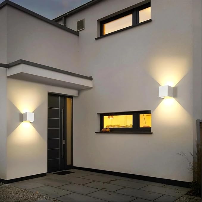 2 Piece Outdoor LED Wall Light, Adjustable Angle Outdoor Wall Light, White, Neutral Light 4000K, for Bedroom, Hallway, Garden - Image 6