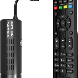 DVB-T2 Decoder 2023, 4K HD 1080P H265 HEVC Main 10 Bit, Supports HDMI/AV Out/USB WiFi/Dolby Audio and Multimedia/PVR [2 in 1 Remote with TV Control]