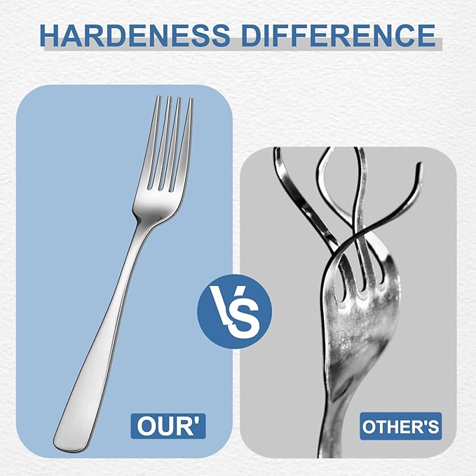 BEWOS Silverware Set - Stainless Steel Silverware Sets for 4 Include Spoon, Forks, Knives, Mirror Polished Flatware Set for Home, Kitchen, Restaurant, Dishwasher Safe - Image 5