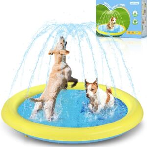 Nobleza Dog Pool for Dogs and Cats, Dog Spray Pad, Splash Pad, Water Spray Cushion for Pet Sprinkler Pool, 140cm