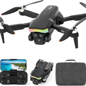 Mini Drone with 1080P Camera for Adults and Beginner,RGB LED Light FPV Drone Quadcopter for Beginners,One Key Take Off/Land Altitude Hold,Optical Flow Positioning Gravity Gesture Control