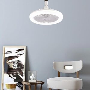 Smart Remote Control Led Fan Light E27 Screw Universal Head 6 Inch 30w Dimmable Bedroom Aromatherapy Plastic Small Fan Flying Saucer Light Light Socket Fan,light Fan,socket Fan Light(white,6 "30W)