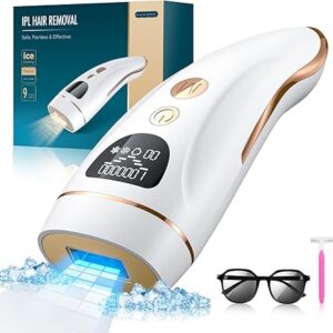 IPL Devices Hair Removal Laser with Freezing Function, 9 Energy Levels and 1000,000 Light Pulses, Permanent Painless Laser Hair Removal for Men, Women, Face, Armpits, Legs, Bodies