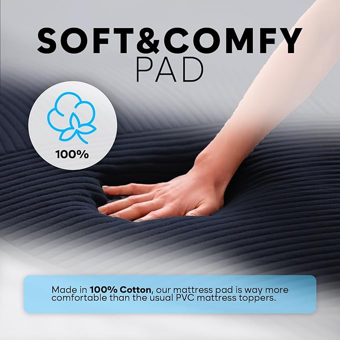 Adamson B10 Twin Bed Cooling System 75" L x 39" W - 100% Cotton for Night Sweats - Water Bed Cooler Ideal for Hot Sleepers - Navy Blue - Image 10