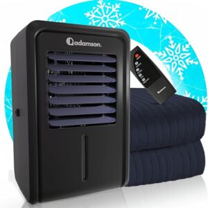 Adamson B10 Twin Bed Cooling System 75" L x 39" W - 100% Cotton for Night Sweats - Water Bed Cooler Ideal for Hot Sleepers - Navy Blue