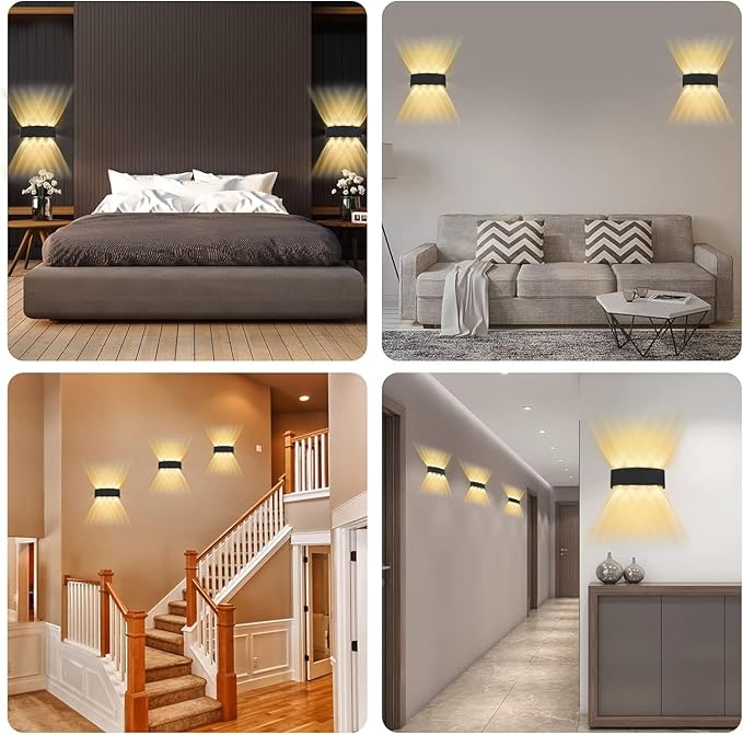 Wall Light Lighting Modern IP65 Sconce Outdoor LED Garden Wall Lights, Corridor Balcony Bathroom Up Down Wall Sconce Lamp 6W Black Home Decor Lamp,delier Lights - Image 3