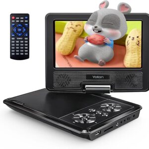 YOTON 9.5" Portable DVD Player for Kids and Car, 7.5" Swivel HD Screen with 4-6 Hours Built-in Battery, Support Sync Screen to TV, Support SD Card/USB/Multiple Disc Formats