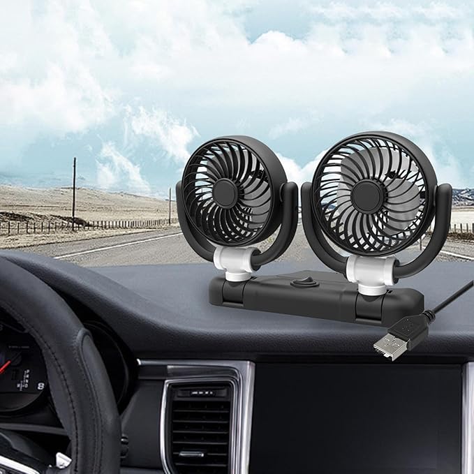 ATORSE™ Vehicle Car Electric Cooling Fan Foldable Double Head for Car Dashboard 5V USB|Home & Garden|Home Improvement|Heating, Cooling & Air|Portable Fans - Image 7