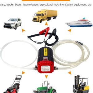 12V 60W Oil Change Pump Extractor With Overload Protection,Upgraded Engine Oil Extraction Diesel Fluid Pump Extractor Scavenge Suction Transfer Pump, Electric Oil Pump with Tubes