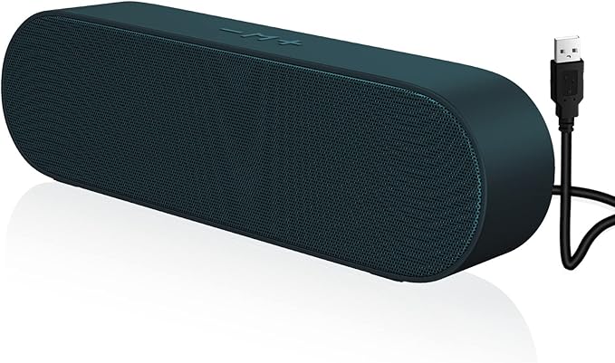 EL014 portable USB computer speaker Portable PC Speaker for Desktop, Laptop,Notebook, Wired Mini Soundbar Speakers with Loud Volume, Volume Control and Mute Button, Plug and Play