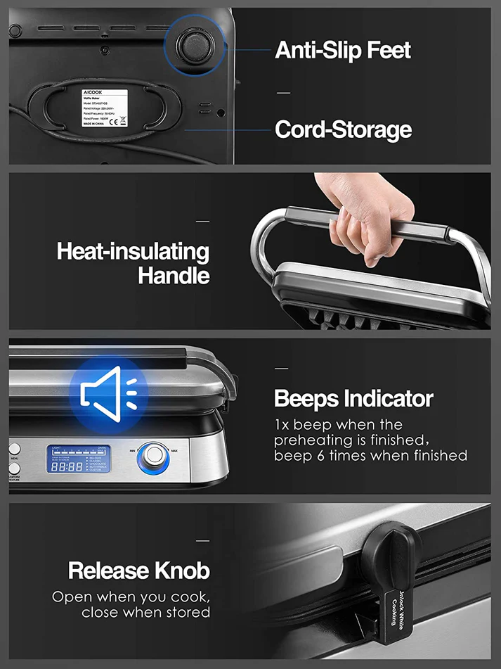 Reemix Waffle Maker, model ST5403TD-GS. - Image 6