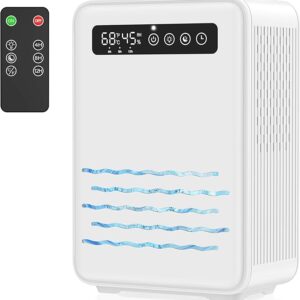 Updated Dehumidifier (Remote control), Lightswim Dehumidifiers for Bedroom, 95 OZ (2.8L) Water Tank, 800 sq.ft (75m²) Quiet Small Dehumidifiers for Basement Home Bathroom with Auto Shut Off