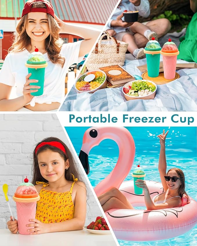 Slushie Cup, Smoothie Cups with Lids & Straws, Slushy Cup for Juices, Milk and Ice Cream Make, Portable Frozen Magic Slushie Cup Maker for Kids, Friends and Family - Image 8