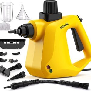 Handheld Steam Cleaner for home,Steamer for Cleaning,Multipurpose Portable Steam Cleaners Use with Safety Lock and 10 Accessory Kit to Remove Grime,Grease,and More,Save Time and Effort (Yellow)